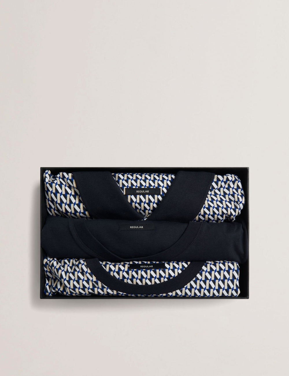 Sale|Men SANGS Geometric Jersey Top Gift Set in Navy - Ted Baker
