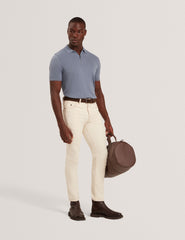 Sale|Men GIVRANS Silk Blend Knit Zip Neck Polo - Ted Baker