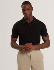Sale|Men CHAPAL Chevron Texture Knit Short Sleeve Polo - Ted Baker