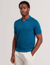 Sale|Men BESTEL Wave Stitch Pure Cotton Open Neck Polo - Ted Baker