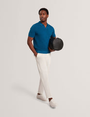 Sale|Men BESTEL Wave Stitch Pure Cotton Open Neck Polo - Ted Baker