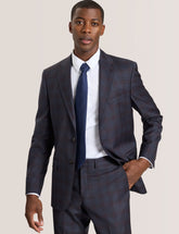 Sale|Men WRIGHT-PLAID – Single Breasted Two Button Notch Fully Fashioned Plaid Suit Jacket - Ted Baker