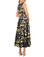 Women SLEEVELESS V NECK PLEATED MAXI DRESS - Rich Black - Ted Baker