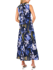 Women BOW TIE SLEEVELESS MAXI DRESS WITH SELF BELT - Navy - Ted Baker