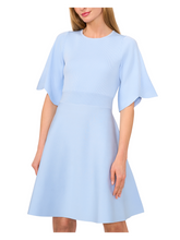 Women FLARE SHORT SLEEVE CREW NECK MINI DRESS - Lt-Blue - Ted Baker