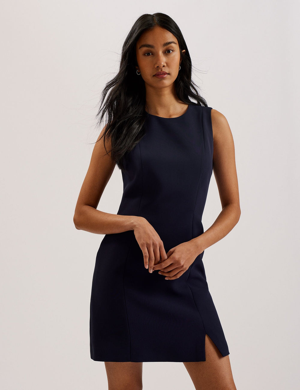 Women SORRAL - Sleeveless Tailored Mini Dress With Side Split - Ted Baker