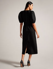 Women GABYELA - Structured Puff Sleeve Midi Dress With Belt - Ted Baker