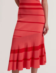 Women TILLEEA - Striped Square Neck Flippy Hem Midi Dress - Ted Baker