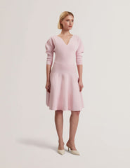 Women JESCKA - Structured Puff Sleeve Knitted Skater Dress - Ted Baker