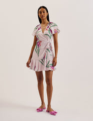 Women FASNIA - Floral Angel Sleeve Wrap Mini Dress - Ted Baker
