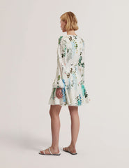 Women BELVIDA - Floral Crochet Trim Linen Mini Dress - Ted Baker