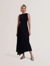 Women AZZINA - Pleated Panel Sleeveless Knitted Midi Dress - Ted Baker