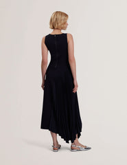 Women AZZINA - Pleated Panel Sleeveless Knitted Midi Dress - Ted Baker