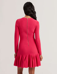 Women LOISSS - Flounce Hem Long Sleeve Knitted Mini Dress - Ted Baker