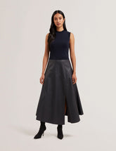 Women LABASA - Sleeveless Knit Faux Leather Midi Dress - Ted Baker
