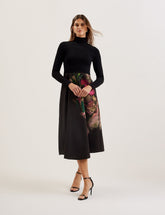 Women ASNES - Knit Bodice Midi Dress With Printed Skirt - Ted Baker