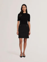 Women KOMAM - Boucle A-Line Mini Dress With Knit Bodice - Ted Baker