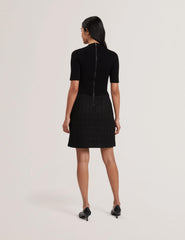 Women KOMAM - Boucle A-Line Mini Dress With Knit Bodice - Ted Baker