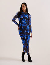 Women MARLIYY - Floral Print Bodycon Mesh Midi Dress - Ted Baker