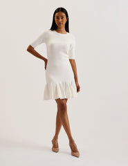 Women ALZANN - Pleated Hem Knitted Bodycon Mini Dress - Ted Baker