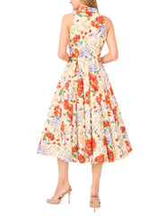 Women NOEMIA Floral Sleeveless Collared Midi Dress - Ted Baker