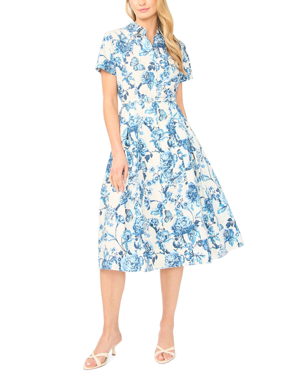 Women RORY Cotton Floral Belted Midi Shirt Dress - Ted Baker