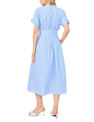 Women CHARLOTTE Striped Cotton V-Neck Midi Dress - Ted Baker