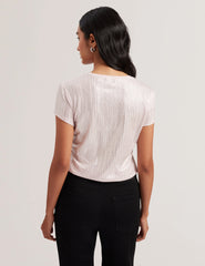 Women KATRINO - Ribbed Metallic Fitted T-Shirt - Ted Baker