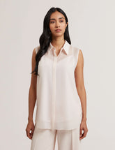 Women NORELLA - Sheer Organza Longline Sleeveless Blouse - Ted Baker