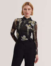 Women FIAAHH - Floral Print High Neck Sheer Mesh Top - Ted Baker