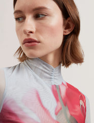Women PIPYA - Floral High Neck Long Sleeve Mesh Top - Ted Baker
