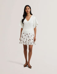 Women REGINAH - Wide Short Sleeve V-Neck Knitted Top - Ted Baker