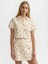 Women LIZ Wildflower Embroidered Cropped Shirt - Ted Baker
