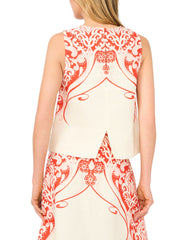 Women GEORGIA Printed Detail Relaxed Linen Shell Top - Ted Baker
