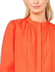 Women CAMILLE Relaxed Mandarin Collar Cotton Blouse - Ted Baker