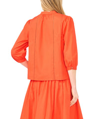 Women CAMILLE Relaxed Mandarin Collar Cotton Blouse - Ted Baker
