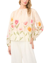 Women ROCHELLE Floral Print Tie Neck Relaxed Blouse - Ted Baker