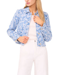 Women ROSET Floral Print Cropped Denim Jacket - Ted Baker