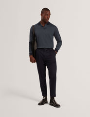 Sale|Men DURAND Micro Geo Jacquard Long Sleeve Polo - Ted Baker