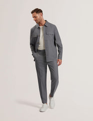 Men SELWYNJ - Grey Lightweight Wool Blend Shirt Jacket - Ted Baker