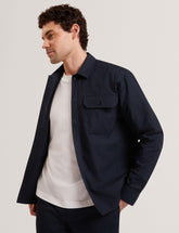 Men LEVON Jacquard Dotted Texture Utility Overshirt - Ted Baker