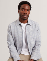 Men LERRETO Jacquard Light Denim Zip-Through Overshirt - Ted Baker