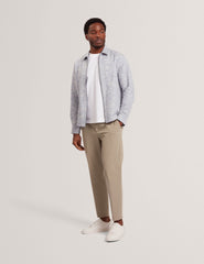 Men LERRETO Jacquard Light Denim Zip-Through Overshirt - Ted Baker