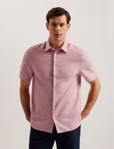 Men NAIRES Linen Blend Slim Short Sleeve Shirt - Ted Baker