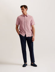 Men NAIRES Linen Blend Slim Short Sleeve Shirt - Ted Baker