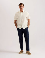 Men NAIRES Linen Blend Slim Short Sleeve Shirt - Ted Baker