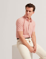 Men Orange Wavey Geo Print Short Sleeve Shirt | WAVEYS | Ted Baker - Ted Baker