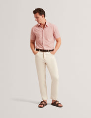 Men Orange Wavey Geo Print Short Sleeve Shirt | WAVEYS | Ted Baker - Ted Baker