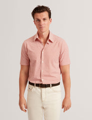 Men Orange Wavey Geo Print Short Sleeve Shirt | WAVEYS | Ted Baker - Ted Baker