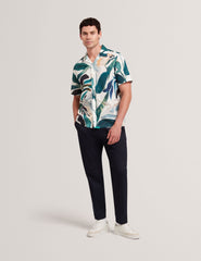 Men ROGNSKI - Relaxed Floral Short Sleeve Linen Shirt - Ted Baker